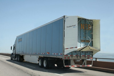 Trailer tails are tough and designed to fold away quickly and easily before docking. They can reduce drag by up to 5 percent on the highway.