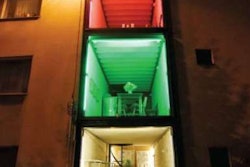 Sandwiched between two buildings in Antwerp, Belgium, is this four-story headquarters of the Sculp(IT) architecture firm, built from four stacked containers. You can read more about the location in a past issue of Truckers News.