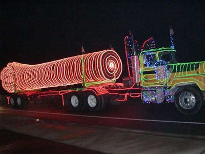 A truck participating in the Eureka, Ore., Christmas Truckers Parade in 2009.