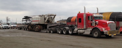 Nick at Michigan-based Assured Carriers sent in this shot of a heavy-haul Crane loaded from Detroit to Williston, N.D., no doubt destined for oil/gas operations in the area.
