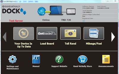 GetLoaded link in Rand McNally Dock software