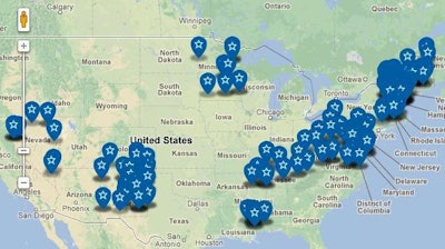 Drivewyze PreClear is operational at 218 sites in Connecticut, Kentucky, Maine, Maryland, Minnesota, Mississippi, New Hampshire, New Mexico, Pennsylvania, Rhode Island, Tennessee, Virginia, Vermont, West Virginia and Nevada. Click through the image for the system’s coverage map.
