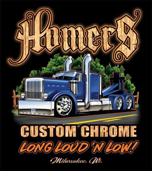 Homers Custom Chrome t-shirt design by Swanson Artworks