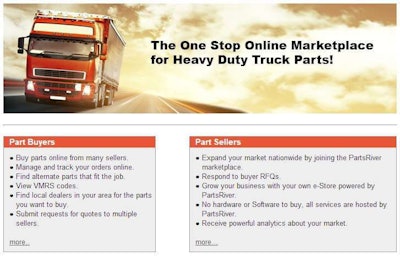 The new PartsRiver.com enables a consumer-type online marketplace experience for truck owners and technicians searching for and/or purchasing truck parts. Click through the image to visit the site.
