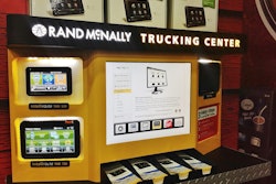 The Rand McNally display in the TA Petro booth at the Mid-America Trucking Show in 2013 shows the TND 760 EOBR/communications module for sale.