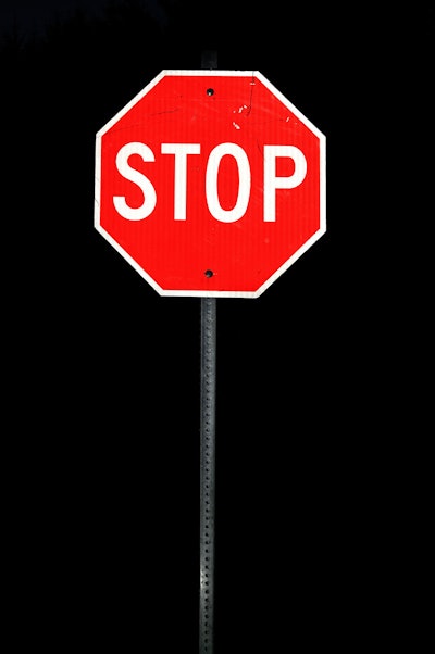 Stop Sign At Night