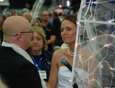 Shannon Mann and Kevin Young get married at the Mid-America Trucking Show