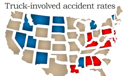 Truck-involved accident rates map