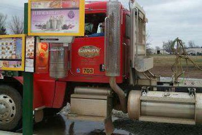 No pie in the sky idea here: This Sonic ordering stall is raised to accommodate truckers and bus drivers.