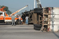 Roll-over crash scene