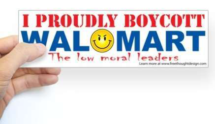 Walmart boycott sticker