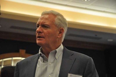 Pilot Flying J CEO Jimmy Haslam talks with fleet representatives in Indianapolis at the Scopelitis Transportation Seminar May 16.