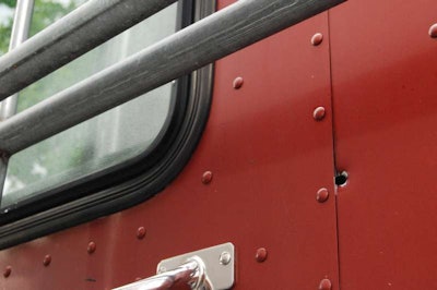 Volpe’s bullet entered Johnston’s cab through the back of the Peterbilt’s sleeper.