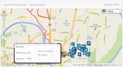 This ride mapped by a user on MapMyRide.com in Nashville, Tenn., shows a 26-mile loop route convenient to both the Love’s at I-65 and Trinity Lane as well as the TA downtown. Find more about it here.