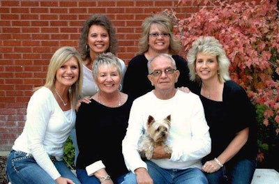 Rici Lowe (far left) and her three sisters, mother and father Richard “Buck” Buchholz