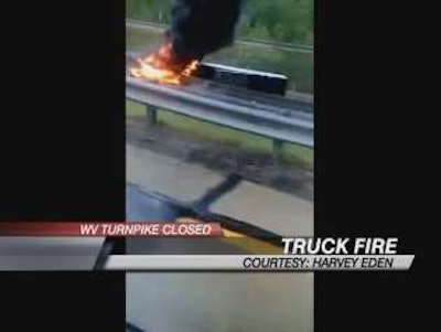 West Virginia truck crash and fire