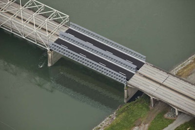 A rendering of the temporary replacement span of the I-5 Skagit River bridge.