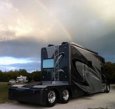 Jon and Miriam Brown’s Volvo at Sebastian Inlet