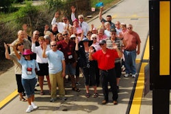 Midway through the Great Lakes Convoy June 26, participants stepped on the Cat Scale at the TA in Jeffersonville, Ohio, exit 65 on I-71, for a weigh-in: 6280 lbs, less than last year’s 6,800, says convoy organizer Jeanie Silk, and with more participants this year.