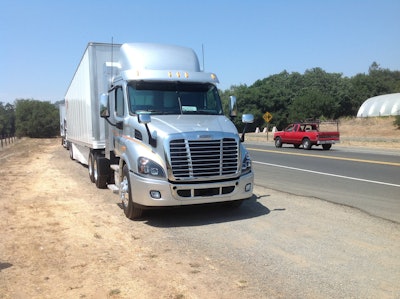 Overdrive Equipment Editor Jack Roberts test-drove this Cummins ISX12-G, natural-gas-powered Freightliner Cascadia Evolution last year. Follow this link for results.