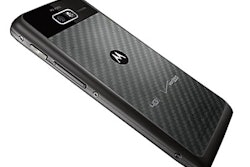 The Droid Razr M is currently on a free-with-two-year-contract deal with Verizon — it’s a solid phone, this shot showing the Kevlar backing.