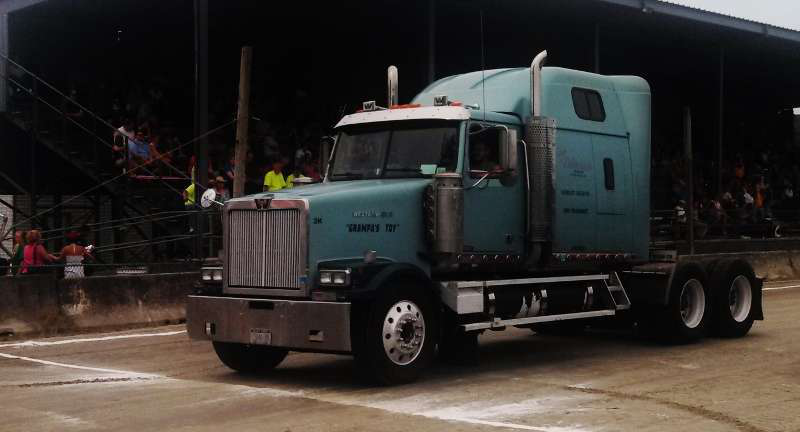 Ralph Dineen and Jr. in the elder's 2000 Western Star