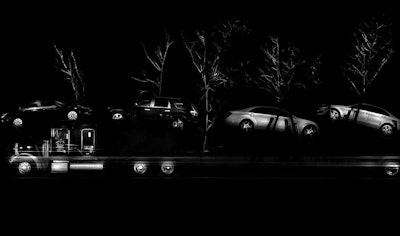 New Jersey-based Michael Massaia’s “Seeing the Black Dog” series utilizes large-format analog photo technology to capture stunning images of trucks parked for the night. Click through the image for a gallery from the series at Wired.com.