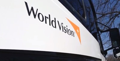 World Vision logo and rig