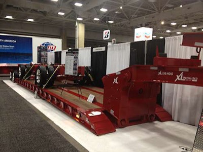 XL Specialized Trailers showcased its new custom hydraulic lowboy at the Great American Trucking Show in Dallas.