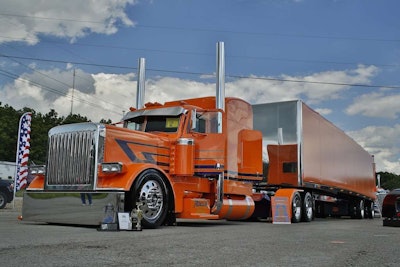 Wisconsin-based Vinnie Diorio won the 2013 Pride & Polish National Championship with this 2013 Pete 389 and matching van in the Limited-Mileage Combo category.