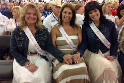 Winner Maggie Stone, left, is an independent livestock hauler in Iowa. The other finalists were Libby Clayton, center, and Tina Comer.