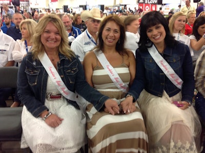Winner Maggie Stone, left, is an independent livestock hauler in Iowa. The other finalists were Libby Clayton, center, and Tina Comer.