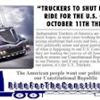 A flyer hosted at RidefortheConstitution.org directs readers back to another site owned by online talk show host Pete Santilli — text of the flyer begins with “Independent Truckers of America are essentially operating on slave wages…” Click through the image to read the text in full. For a decade, though income has been somewhat stagnant measured against inflation, average take-home for owner-operators in the United States has tracked around or above $50,000 yearly in Overdrive’s surveys, and recent ATBS client data showed an overall $52K/year average, hardly “slave wages.”