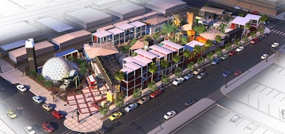 This artist’s rendition shows the container park opening soon in downtown Las Vegas.
