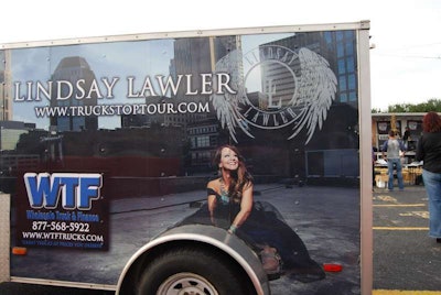Lindsay Lawler and crew's sound equipment trailer