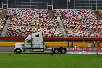 This JHE Productions rig hauled the concert stage to and from the Charlotte Motor Speedway for pre-race activities.