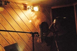 Tony Justice in Studio Q cutting vocals