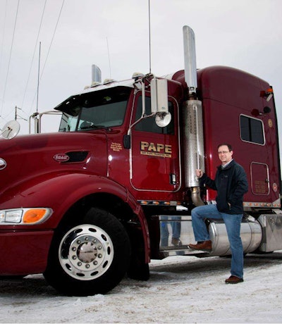 Bryan Smith and his 2009 Peterbilt 386, powered by 600-hp Cummins engine. Smith, nominated this year for the Truckload Carriers Association’s Owner-Operator of the Year award, was also Overdrive‘s Trucker of the Month in March of 2011.