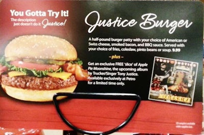 Justice burger insert