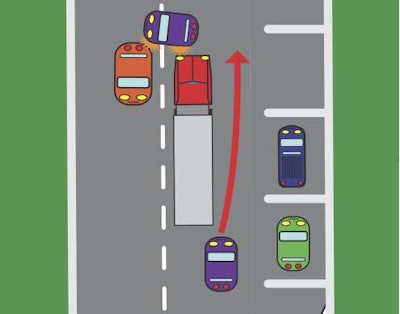 Truck driver John Doe was passed by a crazed sports car driver and then hit the car when it lost control. Could he have prevented the accident?