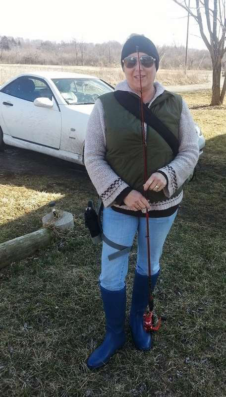 Wendy fishing for possum