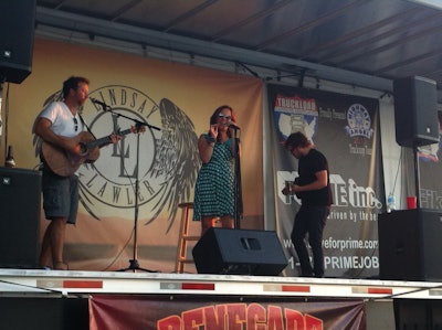 Lindsay Lawler and bandmates during one of her Highway Angel touring show’s performances in 2013.