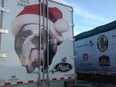 Rear of the van trailer on the Capitol Christmas tree haul