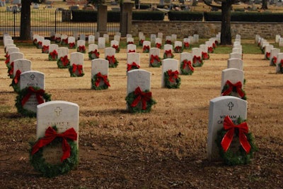 Wreaths at Nashville National Cemetery