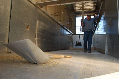 Cody Blankenship in Cornhusker convertible hopper bottom