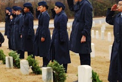 Junior ROTC salute fallen Civil war soldiers at Nashville National Cemetery