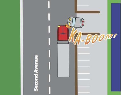 While truck driver John Doe was running the speed limit down a two-lane highway, a crazed Mustang driver shot out of a high-fenced apartment complex into Doe’s front bumper. Could he have prevented this accident?