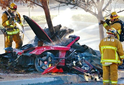 The New York Daily News published this photo of the wreck that killed Paul Walker and his friend.
