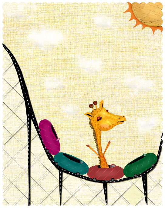 giraffe on a roller coaster