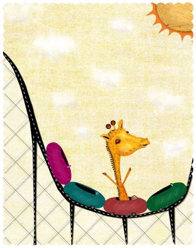giraffe on a roller coaster
